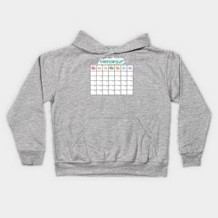 February 2024 Calendar Kids Hoodie